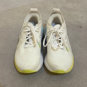 Asics White and Yellow Athletic Shoes